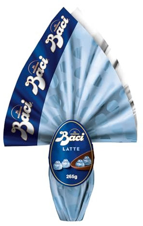 BACI PERUGINA Uovo di Pasqua 2025 Cioccolato al Latte con Sorpresa e 4 Cioccolatini 265g