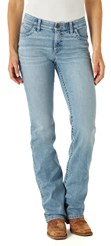 Wrangler Willow Mid Rise Performance Waist Boot Cut Ultimate Riding Jean, Light Wash, 11-34