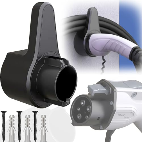 BeGlory EV Charger Holder, Electric Car J1772 Charger Holder Wall Mount Charging Cable Organizer EV Charger Nozzle Holster Dock, EV Type 1 Plug Holder for J1772 Charger Connector (EVCH-2)