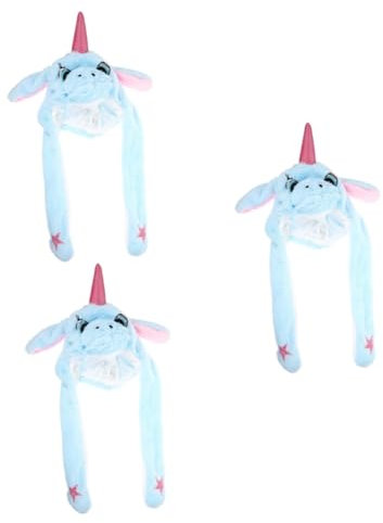 Vaguelly Kinder-Tiara 3 Stk -Kappe tiermütze tier kostüm Kostümhütte tierkostüme unicorn kostüm unicorn costume Partyhütte Ohr Kleidung Einhorn Hut Kind Stirnband Kaninchenfell Kappen