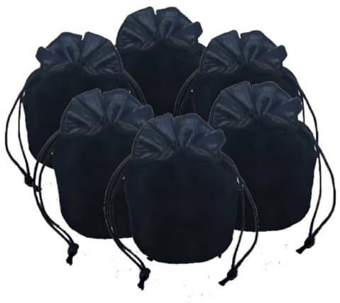 zmgmsmh Borsa per dadi con coulisse, borsa per scacchi, piccola tasca per pezzi di scacchi, in velluto, per cosplay, monete, gioielli, colore: rosso/grigio/nero (6, nero)