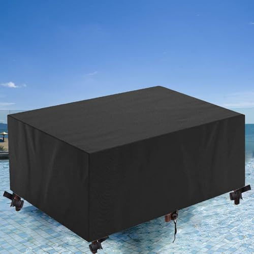 BHTMOI Funda Mesa Exterior Impermeable 220x100x85cm(LxWxH) Fundas de Mesa Exterior Cubierta Protectora Muebles Fundas Jardin Resistente al Viento Tela Oxford 420D Cubierta de Mesa de Jardín