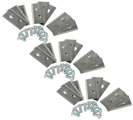 vhbw 27 x ersättningskniv kompatibel med Kress Mission KR173E, KR172E, KR236E, KR174E, KR233E gräsklippare – ersättningsblad silver, stål