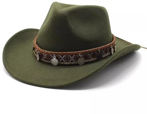 SLEDEZ Klassisk topp hatt för män western cowboy melon hatt för män och kvinnor, jazzhatt i filt