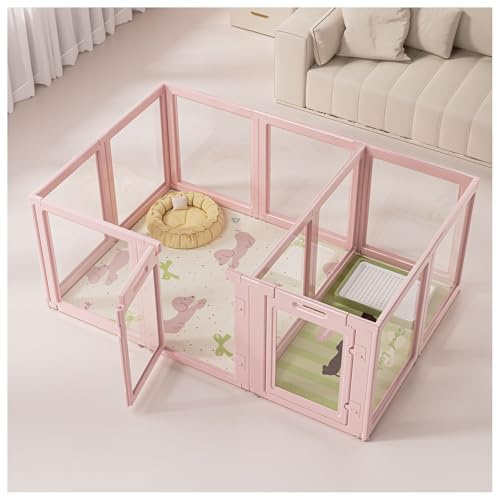 FENGZEQUAN Corralito Transparente for Perros en Interiores,Parque Grande Transparente for Mascotas, Interior for Mascotas, Transparente,para Cachorros, Gatos, Conejos, Hurones(12pieces)