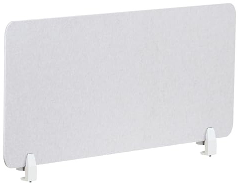 Beliani Divisorio da scrivania PET Pannello acustico Tessuto fonoassorbente 120 x 50 cm Bianco Sporco