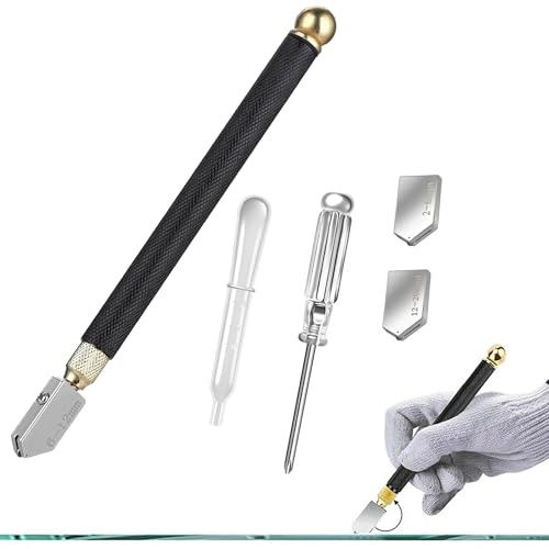 Glasskärare 2 mm – 20 mm, glasskärare fönsterglas, metallegering glasskärare diamant, förbättrat glasskärningsverktyg, för skärning av tjockt glas
