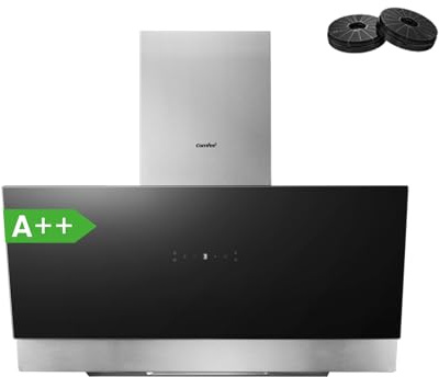 COMFEE Cappa aspirante A++ 90 cm, flusso d'aria 800 m³/h, senza testa e aria di scarico, touchscreen, controllo gestuale, 4 velocità, 68 dB, LED, ANGJ72B-90PRO-EU