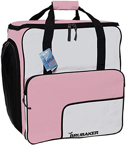 Brubaker Henry Super Functional Winter Sports Backpack Suitable for Ski and Snowboard Equipment Including Helmet, Women Men Child, SUPERFUNC_OL_RosaWeiss, Pink, 43 L