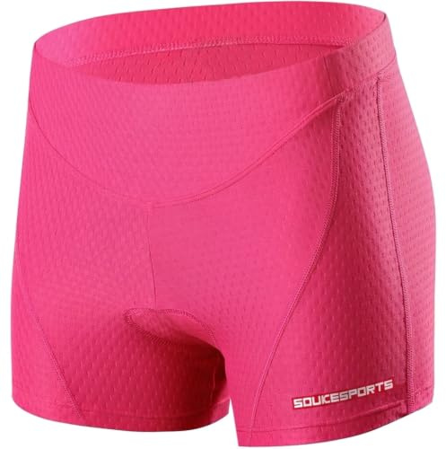 Souke Sports Pantalon Corto Ciclismo Mujer 4D Acolchado, Pantalones Corto Bicicleta Mujer, Pantalones Cortos De Ciclism Transpirables Antideslizante