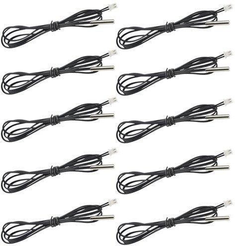 BGTXINGI 10Pcs NTC 10K Thermistor Wasserdichte Sensoren Digitale Temperaturfühler für Klimaanlage und Kühlschrank (100 cm)