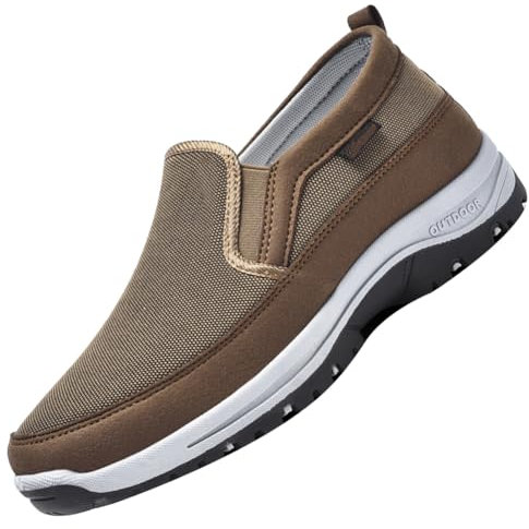 Zapatillas Ortopédicas para Hombre y Mujer con Amortiguador de Aire Respirable, Ajustable para Diabéticos de Anchos Especiales, Marrón, 42/260mm