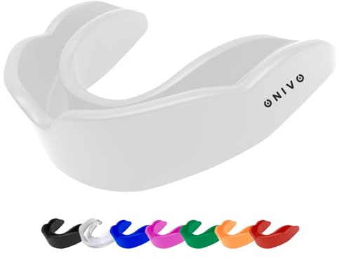 ONIVO Mouth Guard for Men and Kids 12+, Durable Gum Shield for Boxing, MMA, Rugby, Hockey Martial Arts, Judo, Karate and Other Sports (White, Adult Above 11 Years)