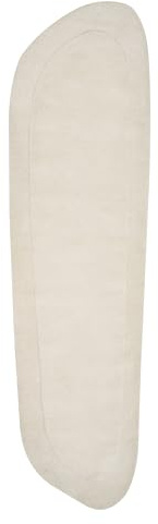 Teppich Viskose Wolle beige einfarbig asymmetrisch 80x250 cm Kurzflor Berani