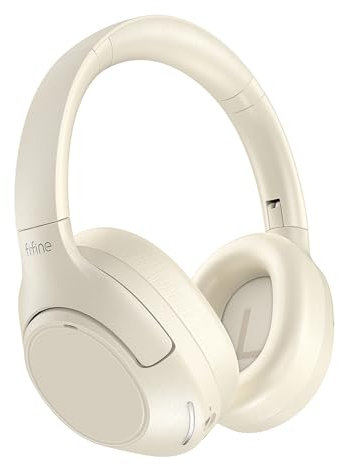 FIFINE Bluetooth Wireless Headphones, Over-Ear Headphones with 65H Battery Life, Touch Control Panel for Music, Cellphone Calls, Noise Cancellation Headset with Soft-Earpads for Home Office-X3 White
