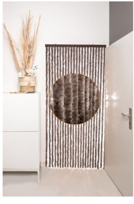 DEFACTO Flauschvorhang Türvorhang (100x220 cm) Chenille Fliegenschutz Insektenschutz Camping 100% Made In Italy - Vielseitig, Leicht Zu Reinigen, Effektiver Sicht- Und Hitzeblocker - Taub