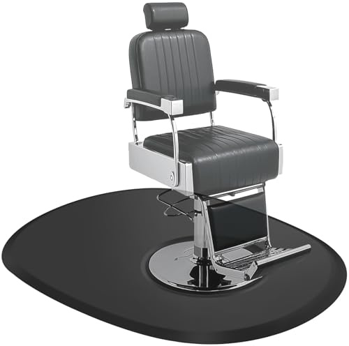 Kalolary 4 x 5 Pieds Anti-Fatigue Tapis Chaise Salon Coiffure (Ovale) | Tapis de Sol Arc pour Chaise Circulaire de Sol Épais et confortable pour Salon de Coiffure