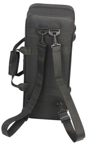 WHAMVOX Zaino per Tromba Oxford Nero Resistente All'acqua con Doppia Tracolla Regolabile e Due Scomparti con Zip per Musicisti