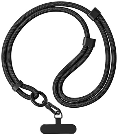 MORSUNBELA Cordon para Movil Colgador Movil Cuello Universal para Colgar el Móvil Correa para el Móvil, Ajustable 80 cm Cordon Móvil, Negro