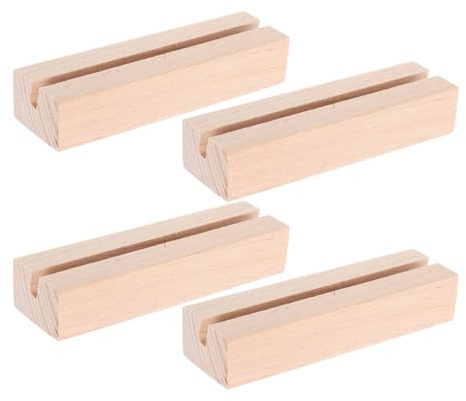 Cabilock 4pièces Porte-calendrier Bois Présentoir De Table Avec Base Bois Support Pour Cartes De Visite Porte-noms Rustique Pour Exposition De Photos