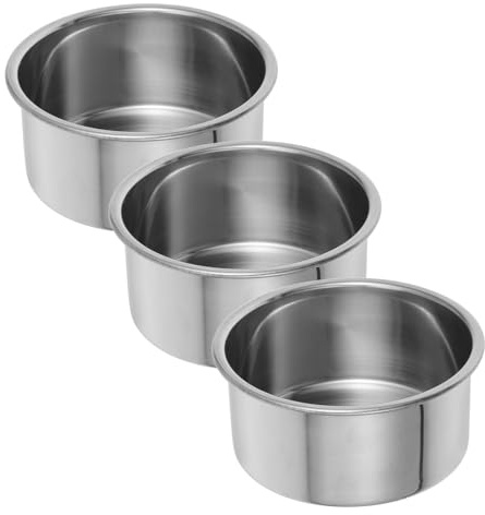 SMASOLO Set da 3 Tortiere Piccole Rotonde in Acciaio Inox da 10 CM Teglie da Forno Lisce per Mini Torte Padelle Rotonde Dritte per Dessert Individuali e Uso Domestico e Professionale