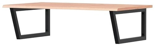 Eleganz Tapa de tocador con soporte de acero y madera de roble macizo, juego de muebles de baño para lavabo, duradero y natural, diseño moderno para baños elegantes