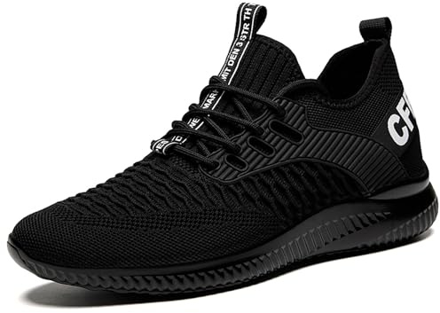 Chaussures de randonnée Respirantes pour Hommes Montantes Automne Hiver Sneakers Outdoor Confortables et (Black, 37)