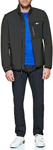 Tommy Hilfiger Men's Water Resistant Softshell Jacket (Standard and Big & Tall), Black, Small