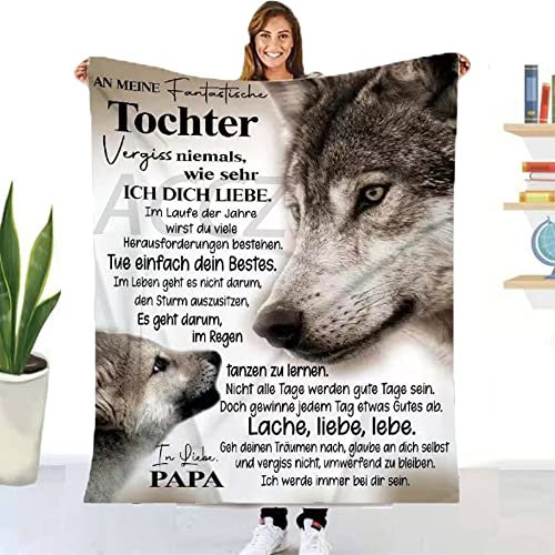 ACCZ Kuscheldecke Flauschige Personalisierte Decke Papa An Meine Tochter,Vater für Töchter Luftpost Positiv Ermutigen Decke,für Tv-Decken Sofadecke Geburtstag,Weihnachten