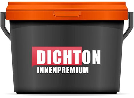 DICHTON PREMIUM Wandfarbe matt 5l in weiß - Einschicht Dispersionsfarbe - scheuerfest, höchste Deckkraft, Desinfektionsmittelbeständig, lösemittelfrei, strapazierfähig - InnenPremium D.77W