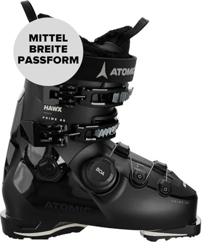 ATOMIC HAWX Prime 85 Boa W GW GW - Botas de esquí para Mujer - Talla 27/27.5 - Botas de esquí Alpino en Negro/Piedra - Botas con Tobillo y talón 3D para un Ajuste preciso - Botas de esquí de Ancho