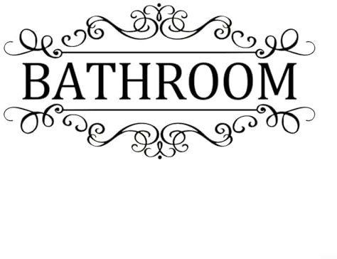 Bathroom Door Sign Self Adhesive Wall Sticker,PVC Removable Toilet Washroom Decor Door Sign Decal