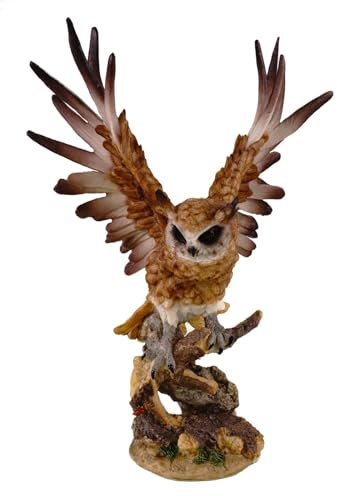 Kremers Skattkista dekorativ figur uggla brun skulptur 38 cm dekoration figur fågel gåva djur polyresin ugglefigur Uhu