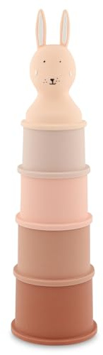 Trixie Lot de 5 gobelets empilables Mrs. Rabbit, Rose