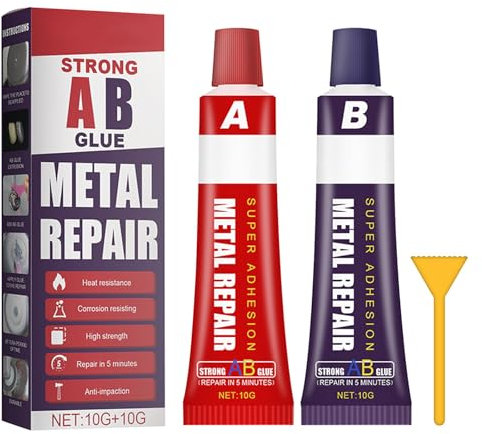 Industrial Metal Glue - Heat Resistant All-Purpose Liquid Adhesive for Repairing Surfaces and Cracks - Magic AB Weld with Super Strength - Ideal for Metal and Glass Welding