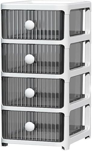4 Tier Plastic Storage Small Clear Drawers Tower Unit Home Office Desktop Bathroom School Stationary Make Up Organiser