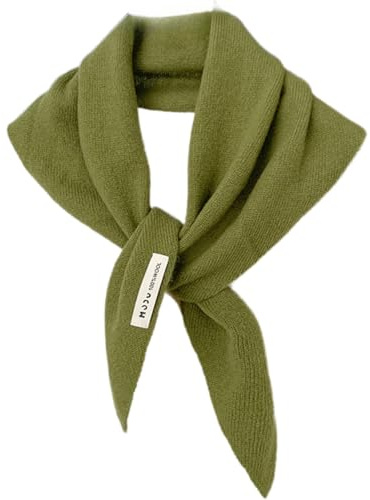 JOLILUNA Y2k Knit Triangle Scarf for Women Downtown Girl Aesthetic Accessories Head Scarf Streetwear Triangle Shawl (Green)