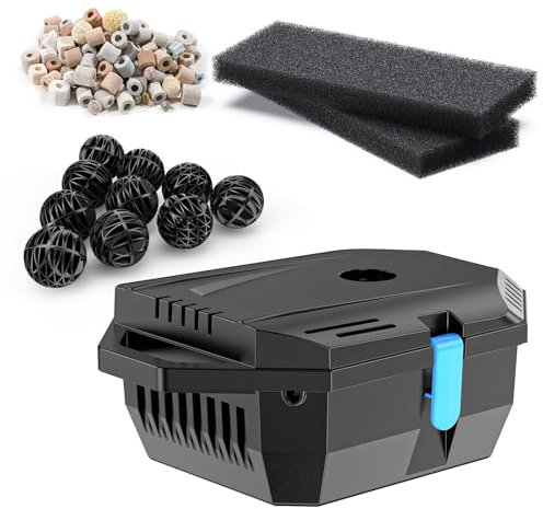 Biling Juego completo de filtros de estanque, se utiliza con bomba de estanque, bomba solar para fuentes, filtro de estanque, sistema de filtro biológico sirve para proteger bombas de agua y estanques