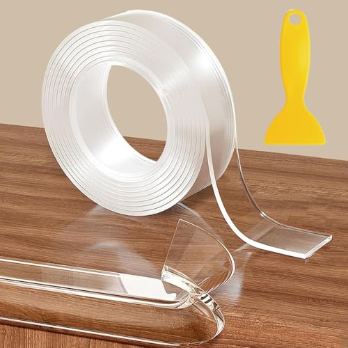 5m Protezioni per Bordi Paraspigoli per Bambini Paraspigoli per Bambini Spessore Trasparente Pre-Nastro Adesivo Extra Forte Nano Tape Angolari in Gomma per Tavoli