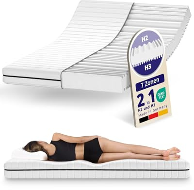 Mister Sandman Ergonomische 7-Zonen Kaltschaummatratze – Wendematratze mit Zwei Härtegraden (H2/H3) – Bezug abnehmbar & waschbar – Rollmatratze – Made in Germany (Höhe: 18cm, 180x200)