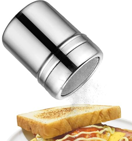 Generisch Spruzzatore a Polvere, spargitore per polveri, spargitore in Acciaio, per Farina, spargitore in Polvere Robusto per Zucchero, Sale, spezie e