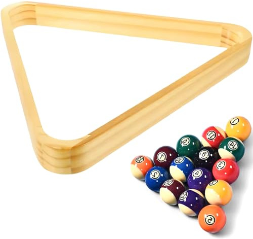 Xoeryoy Triángulo de Piscina, triángulo de Estante de Piscina de Madera de 9 Bolas de 9 Bolas, Accesorios de Billar para estándar de 2-1/4 Pulgadas, Burlywood ·