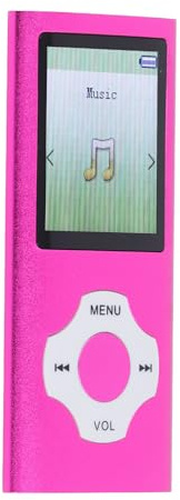 Sxhlseller Lettore Musicale MP3, Scheda di Memoria da 64 GB, Supporta 10 Ore di Riproduzione, Ideale per Allenamenti in Palestra, Cavo Dati Incluso (Rosa Viola)