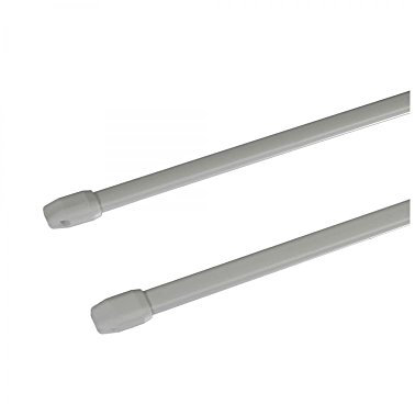 Liedeco Scheibenstange Standard, 11 mm Cafehausstange, 2 Stk weiß, 080-140 cm ausziehbar