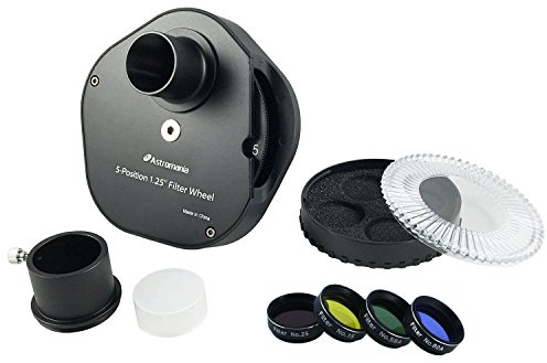 Astromania Filter Wheel 1.25 Inch 5-Position with Four Telescope Filter Set