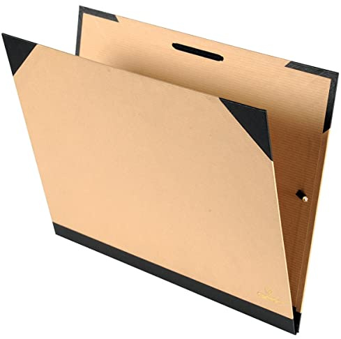 Canson carpeta de dibujo Fuerza, 2 – Carpeta con cierre de goma, 10 unidades), color marrón, color marrón claro 610 x 810 mm
