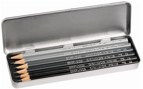 Caran d'Ache 0775.306 Artist Graphite Line Grafwood Bleistifte mit 6 Härtegraden, Grau