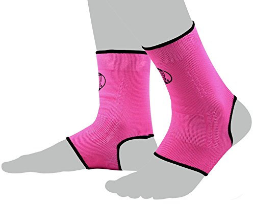 BAY® 2X elastische Fußbandagen, Fußgelenkbandagen, pink/rosa, Größe XL