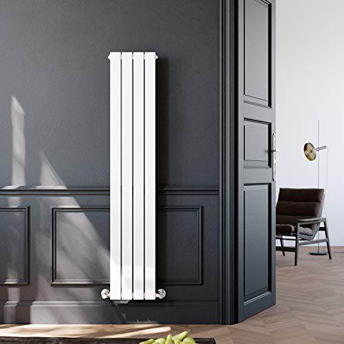 ELEGANT 1600 x 300 mm Designer Vertical Column White Radiator Single Flat Panel Tall Upright Modern Bathroom Central Heating Radiator
