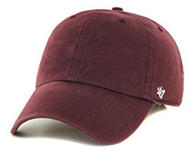 '47 Blank Classic Clean Up Cap, Adjustable Plain Baseball Hat for Men and Women – Maroon Red Cap